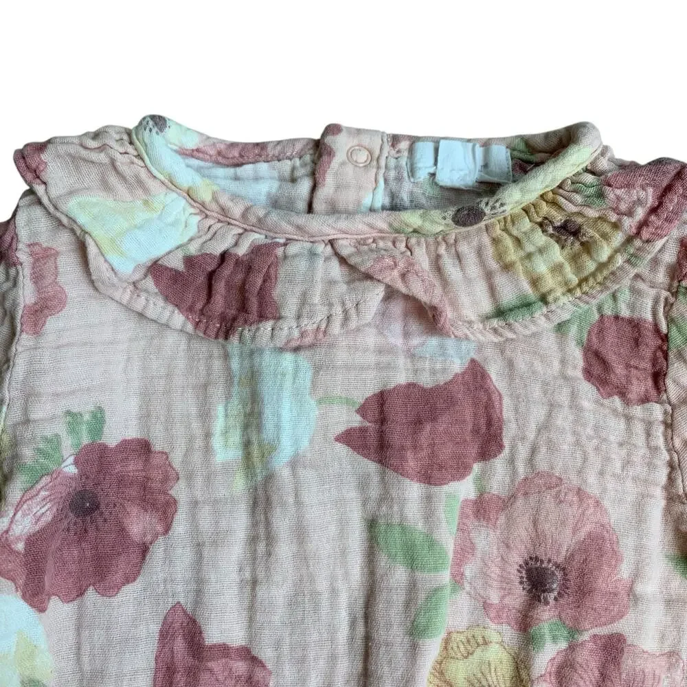 Angel Dear Muslin Collared Floral Bodysuirb